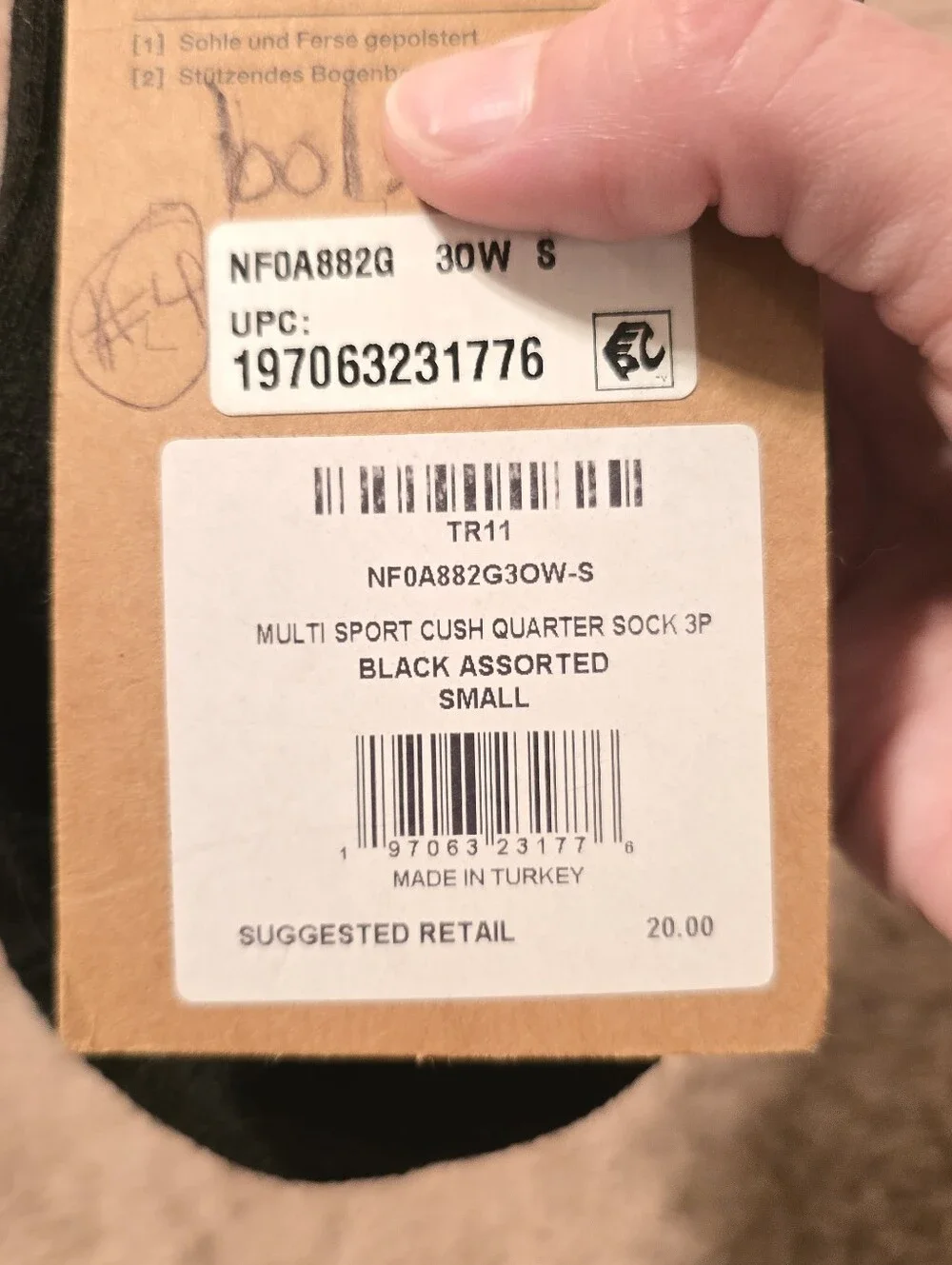 The North Face Men's Multi-Sport Cushion Socks - White & Gray (3 Pack)